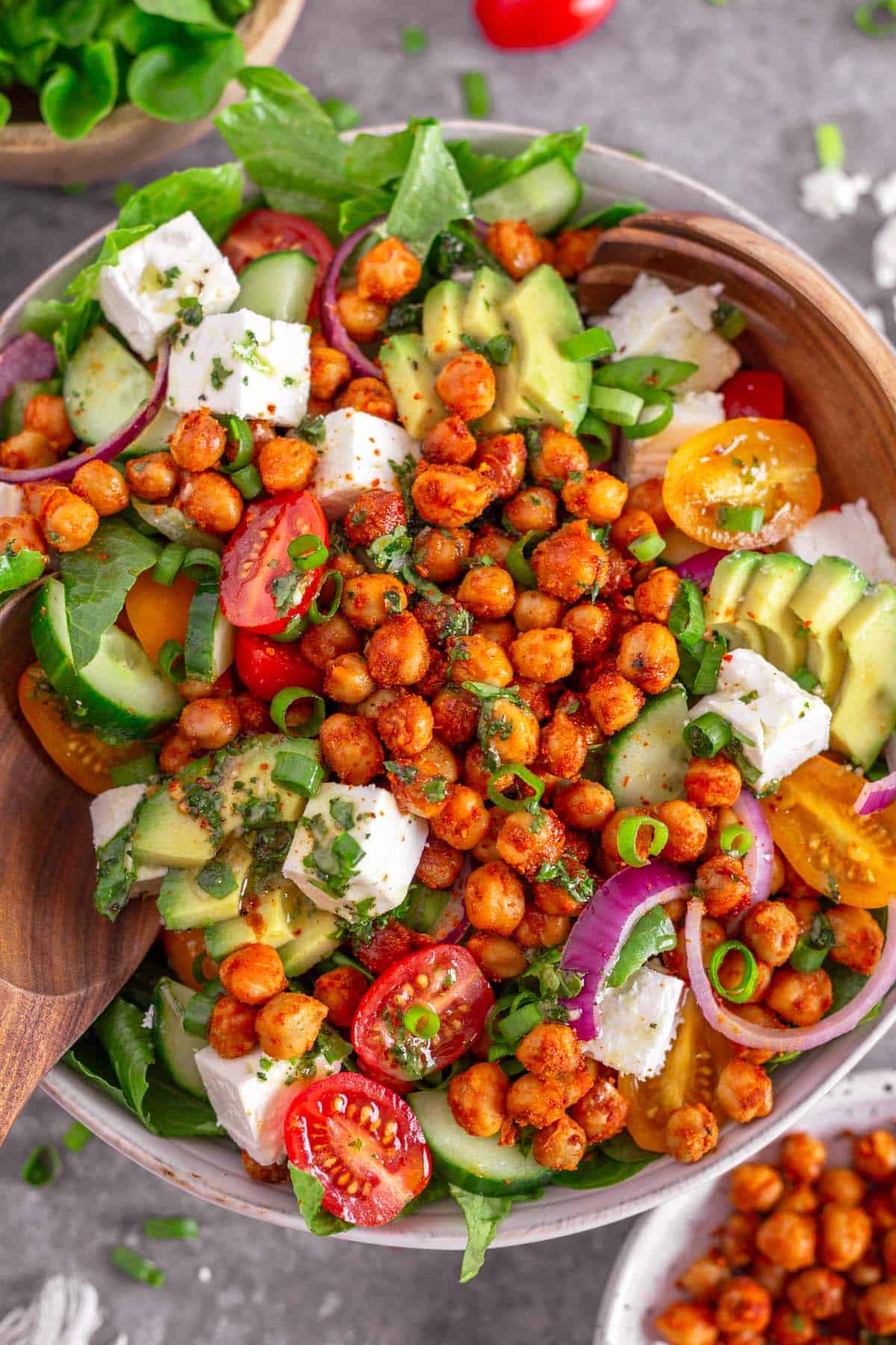 Avocado Chickpea Salad in a bowl