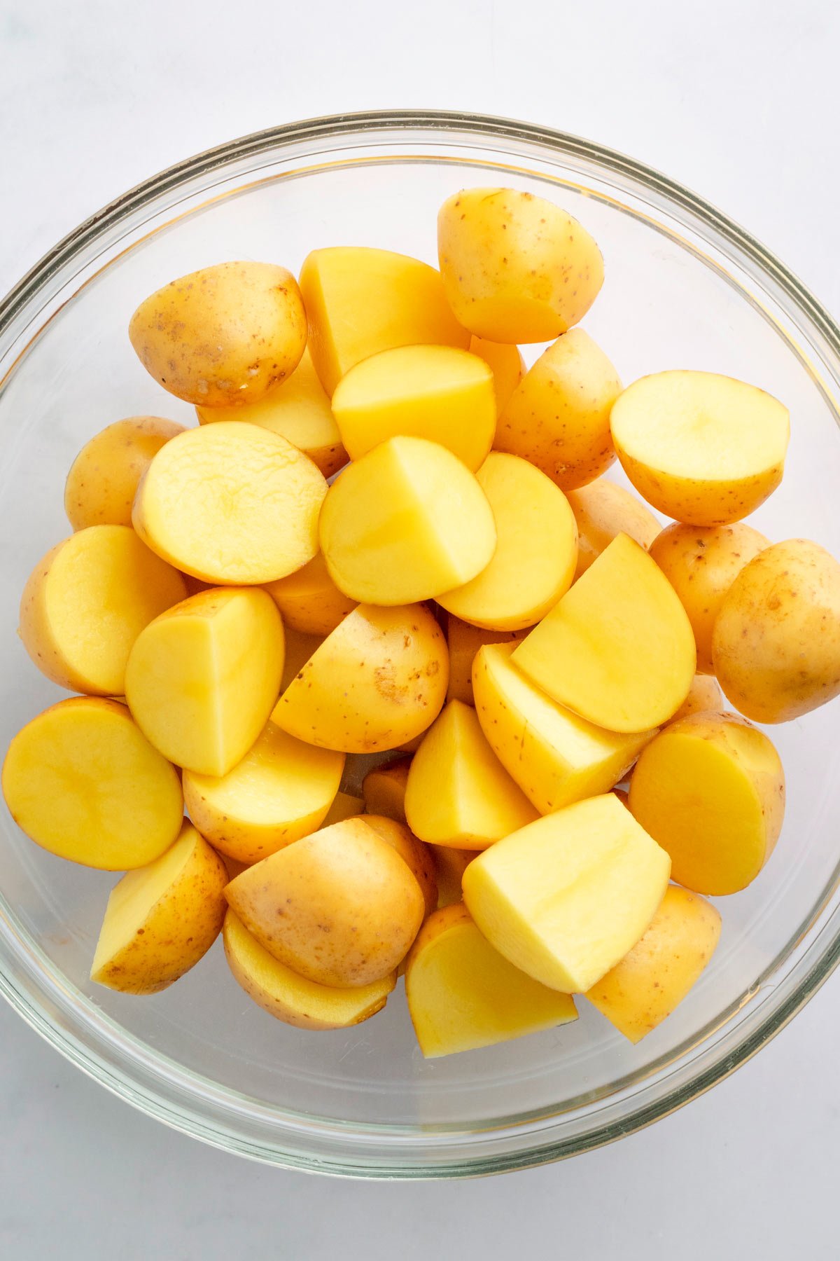 Roasted oven potatoes on a sheet pan.