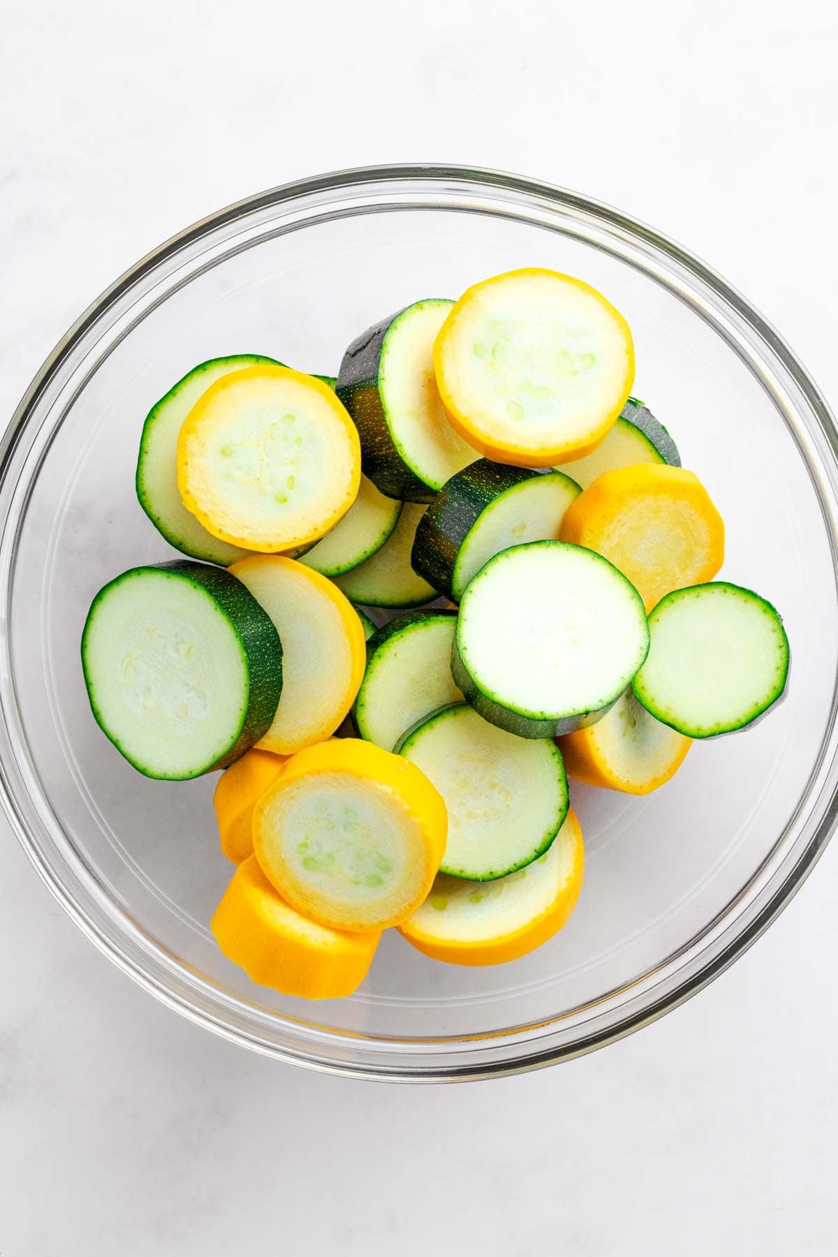 sliced zucchini and squash.