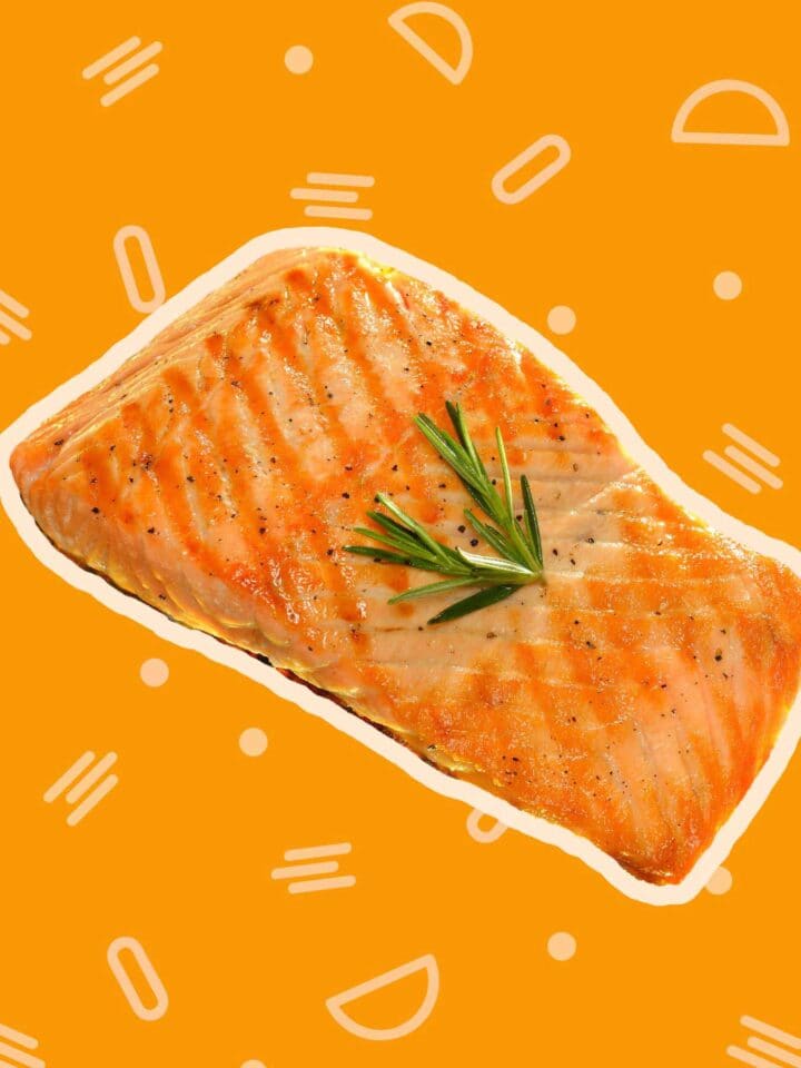 salmon fillet with parsley.
