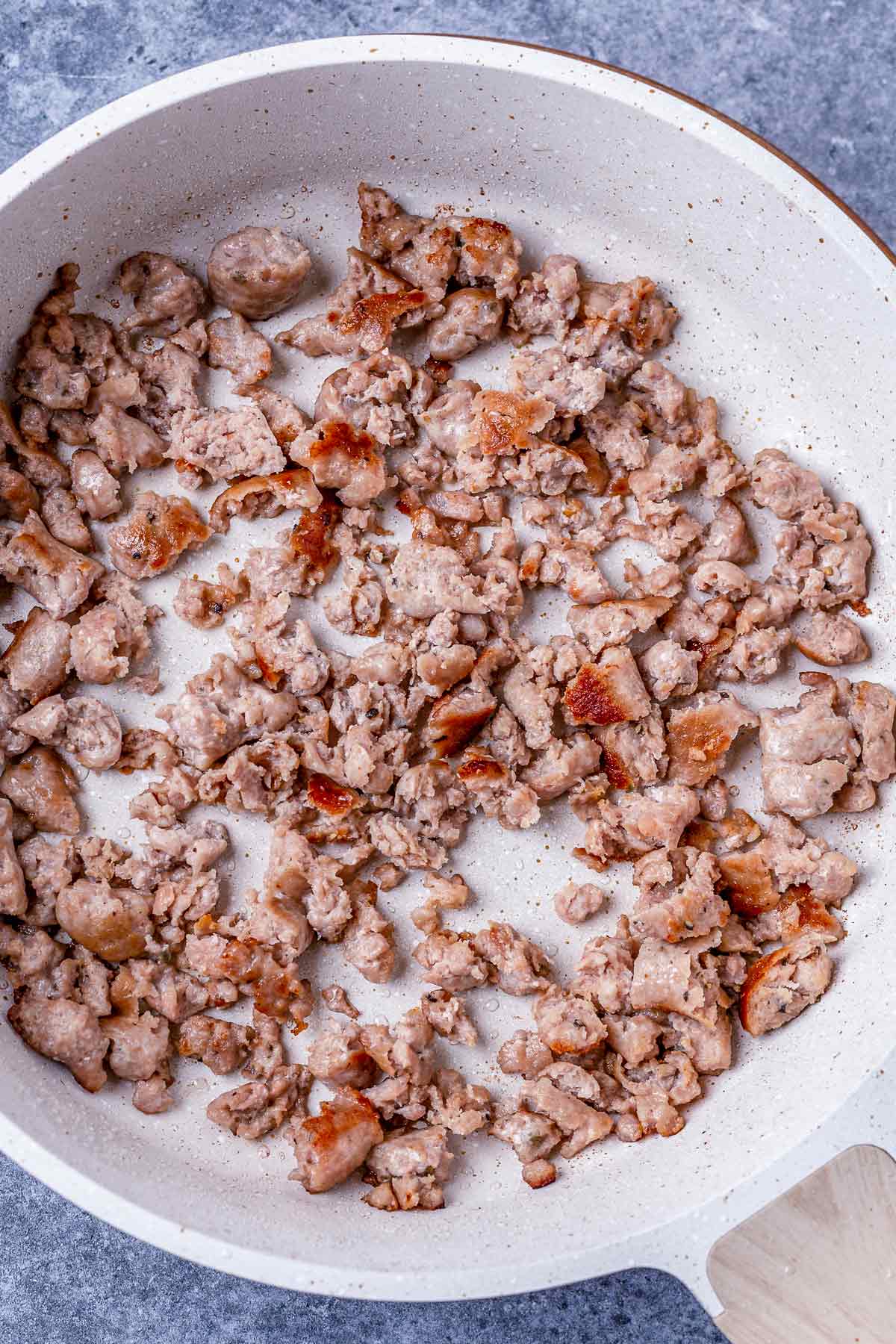 meat cooking in the skillet