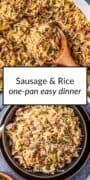 Sausage Dirty Rice in the skillet
