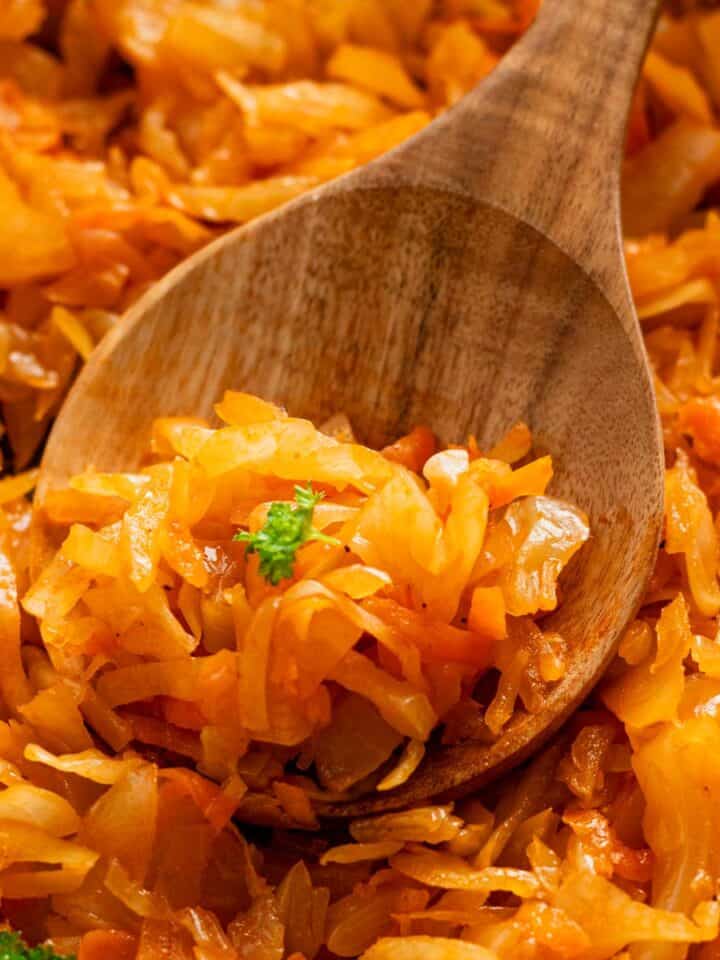sauteed cabbage with carrots.