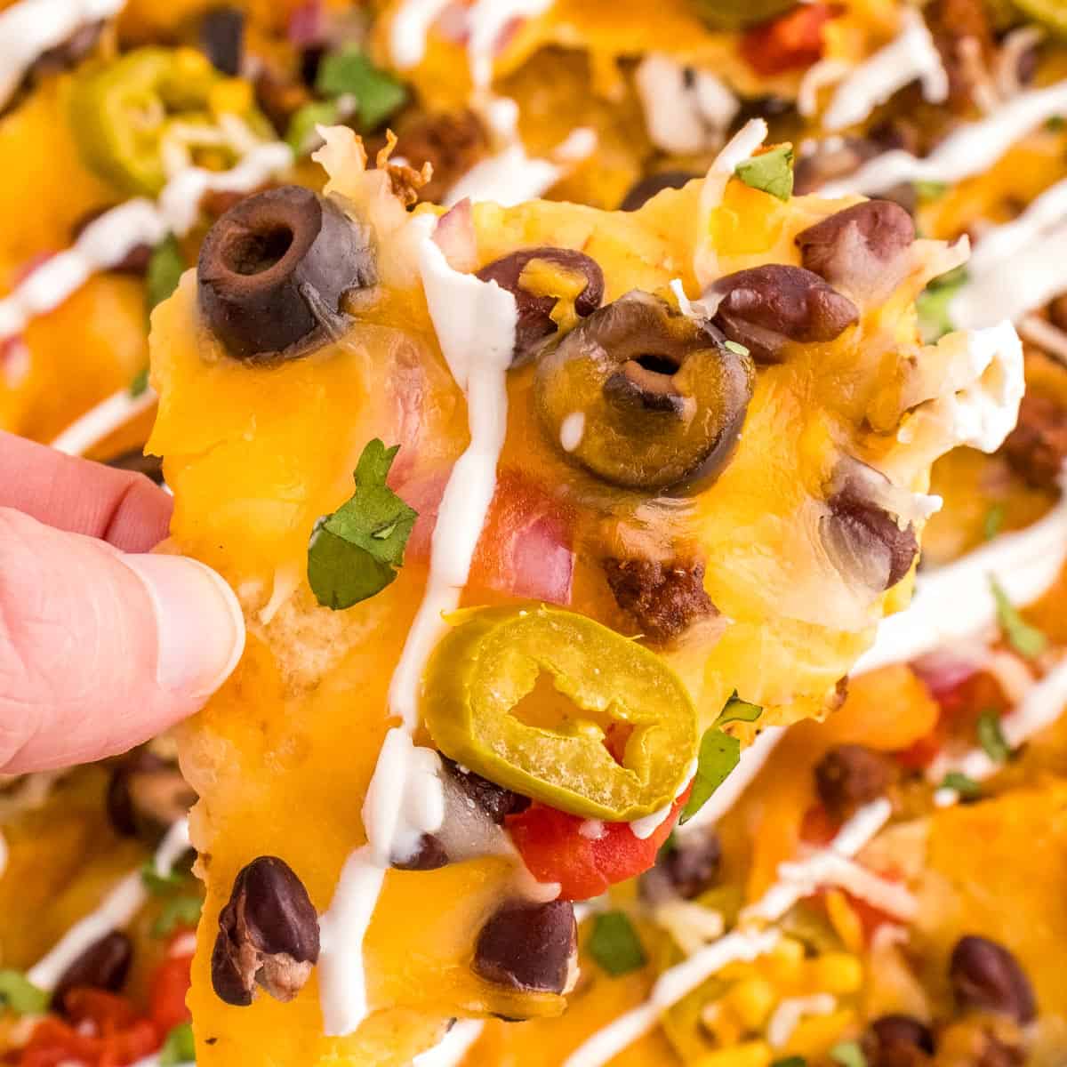 loaded sheet pan nachos recipe.