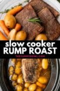 rump roast with vegetables on a plate