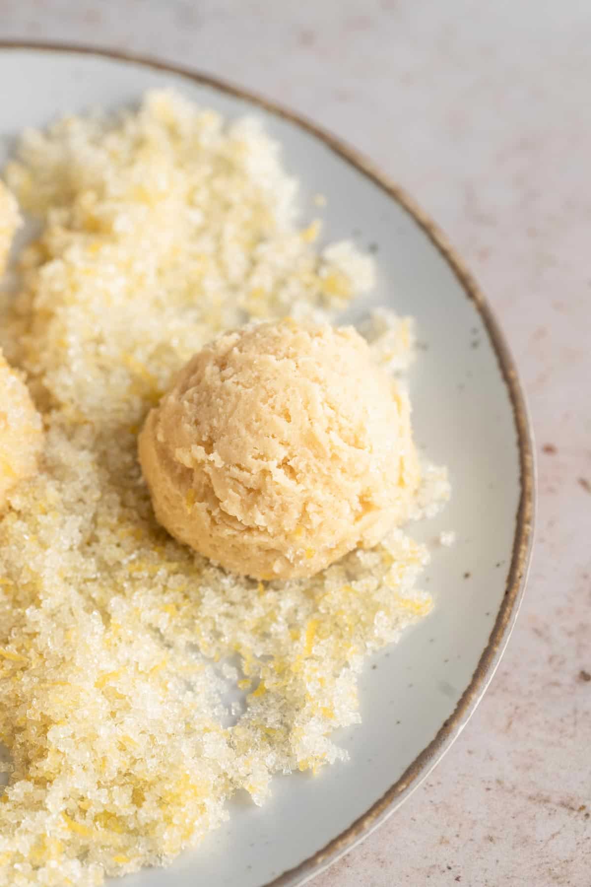 lemon sugar cookie dough balls