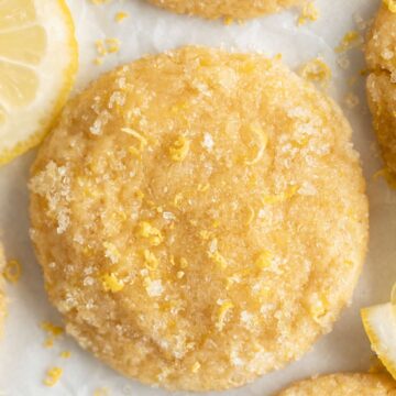 a close up shot of lemon sugar cookies