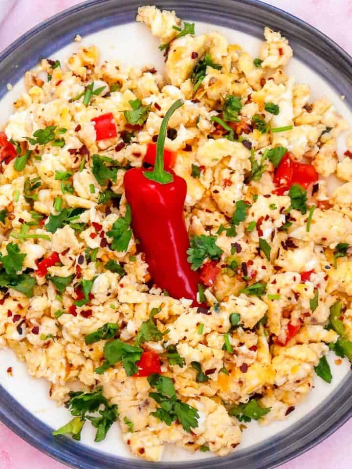 red pepper spicy scrambled eggs.