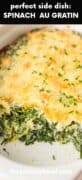 Creamy Spinach Gratin is the perfect side dish for holiday season.