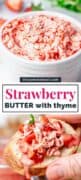 strawberry butter in a white bowl