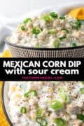 corn dip with sour cream in a bowl
