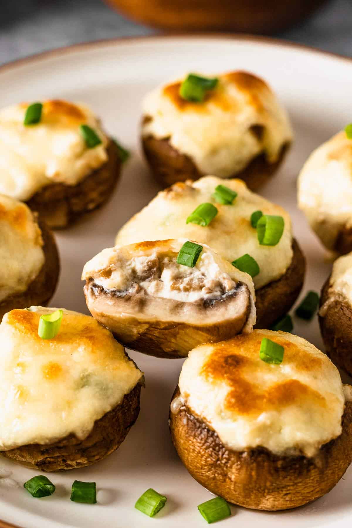 stuffed mushrooms with cream cheese and green onion