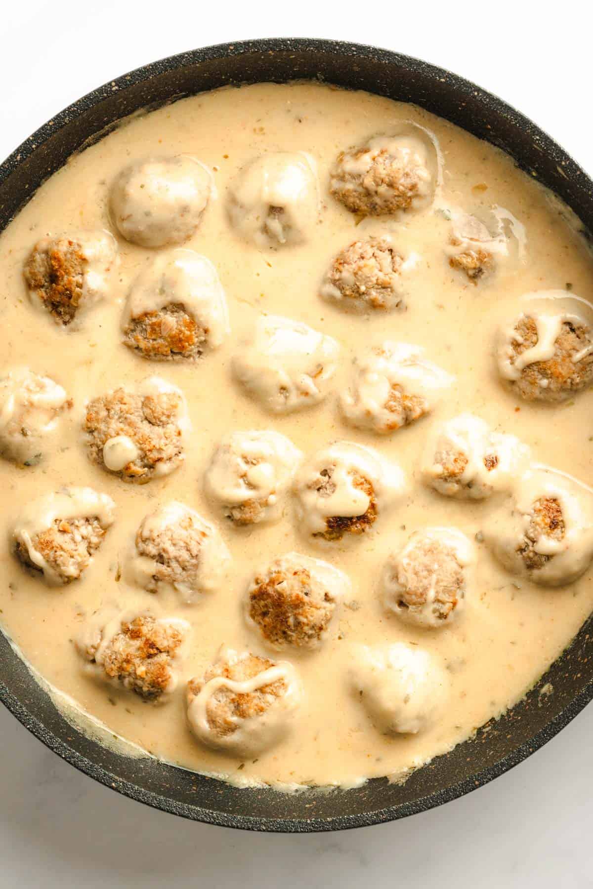 Creamy and saucy Swedish Meatballs.