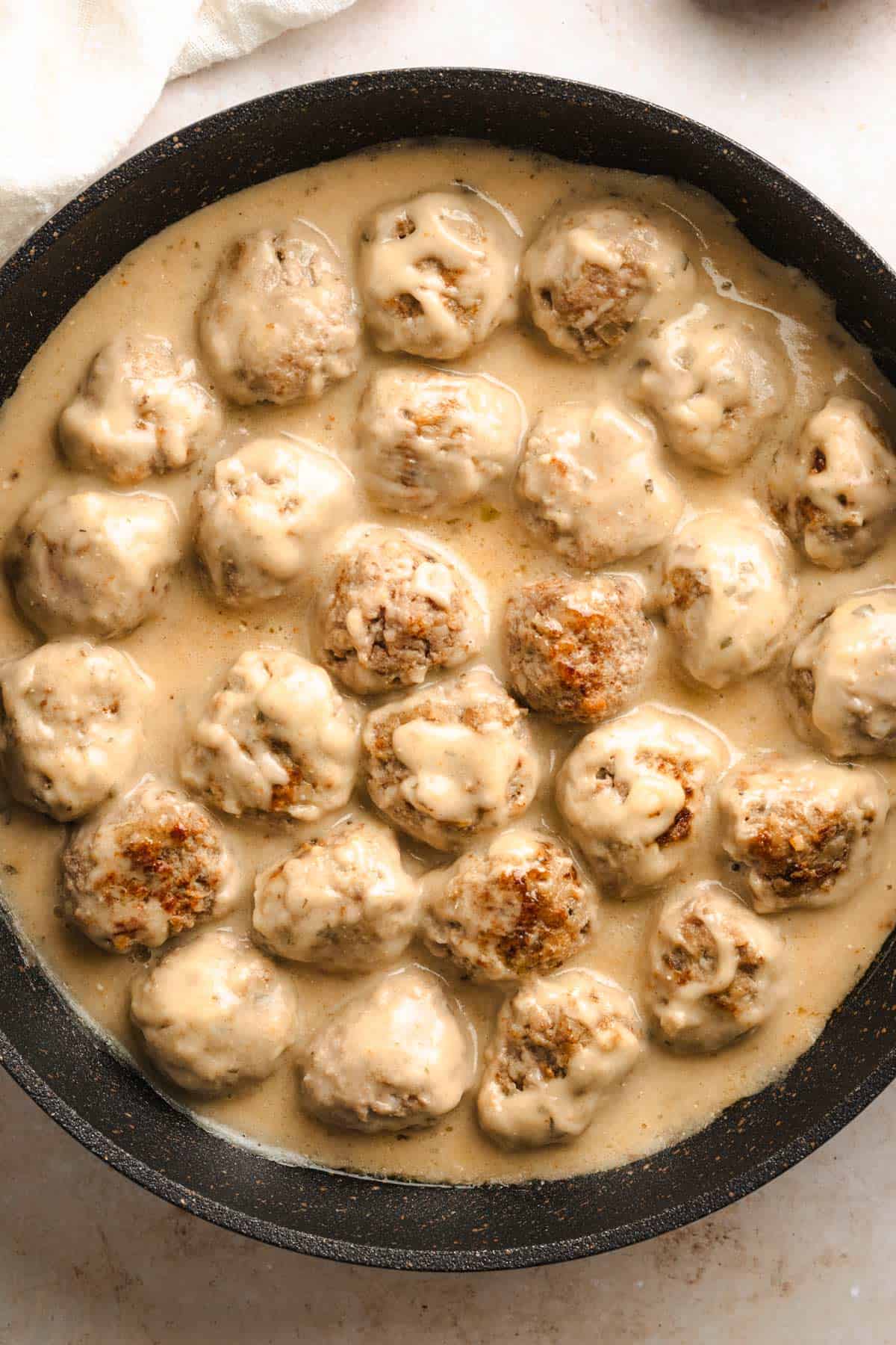 Creamy and saucy Swedish Meatballs.