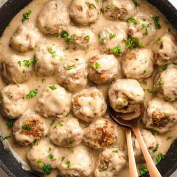 Creamy and saucy Swedish Meatballs.