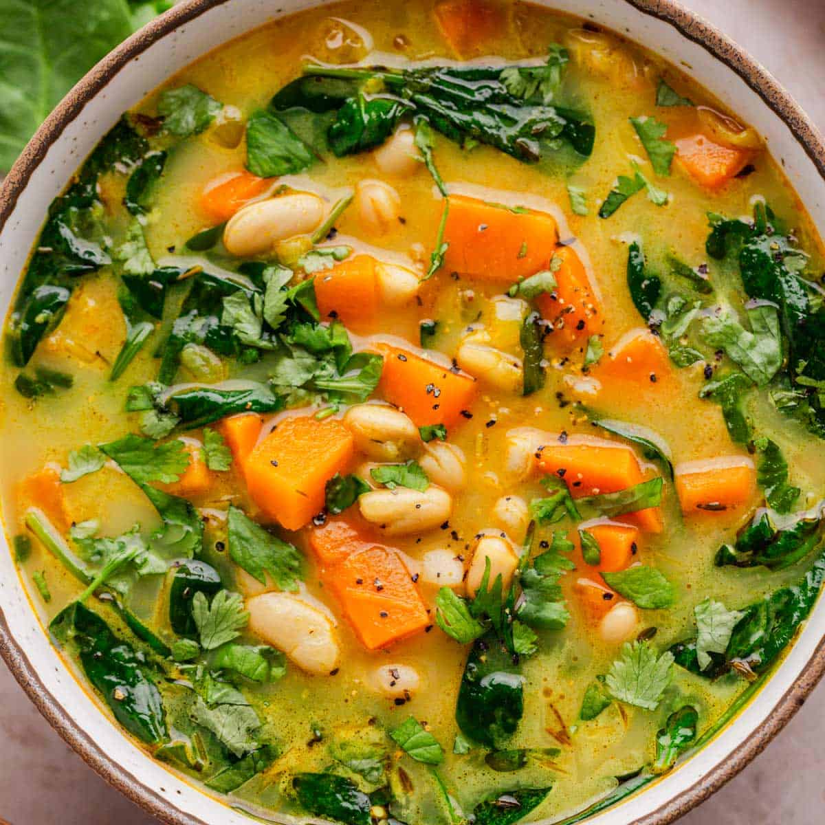 sweet potato soup with coconut and spices.