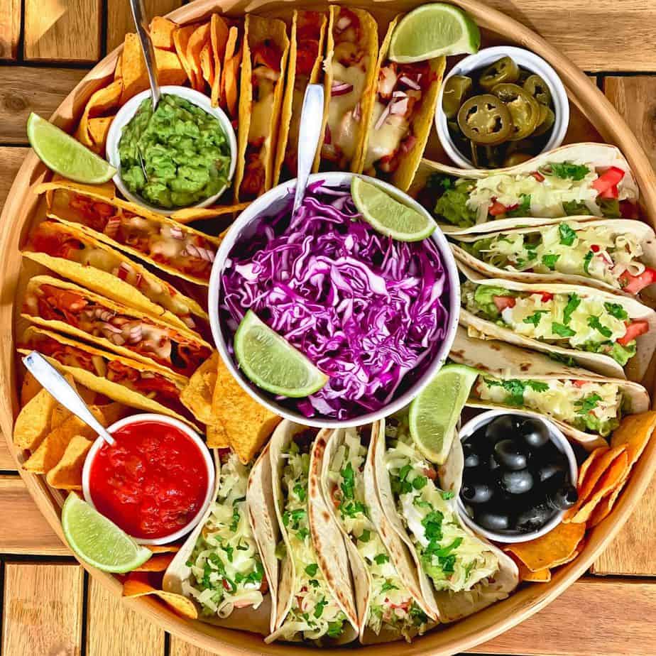 Easy Taco Dinner Party Board With Different Taco Recipes The