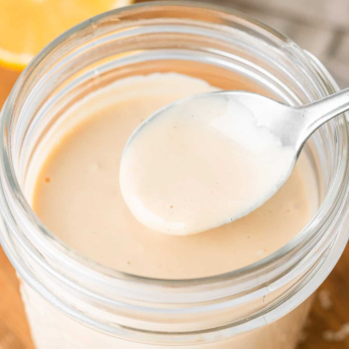 Easy garlic lemon tahini dressing.