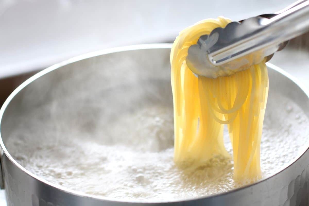 Cooking pasta al dente before addign to casserole.