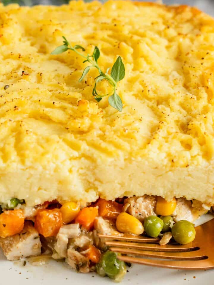 turkey shepherd's pie slice.