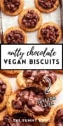 Nutty vegan chocolate biscuits.