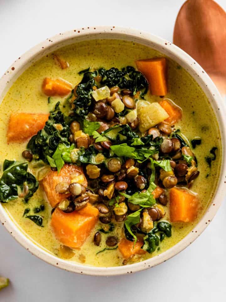 Vegan Sweet Potato Coconut Lentil Stew
