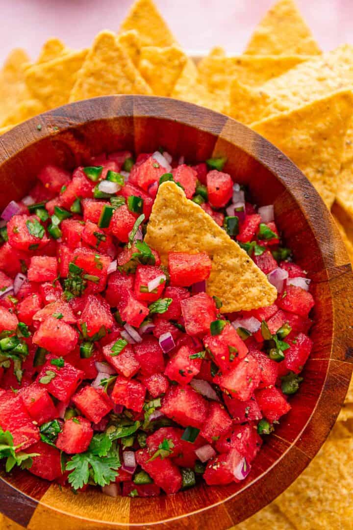 View of EASY Watermelon Salsa