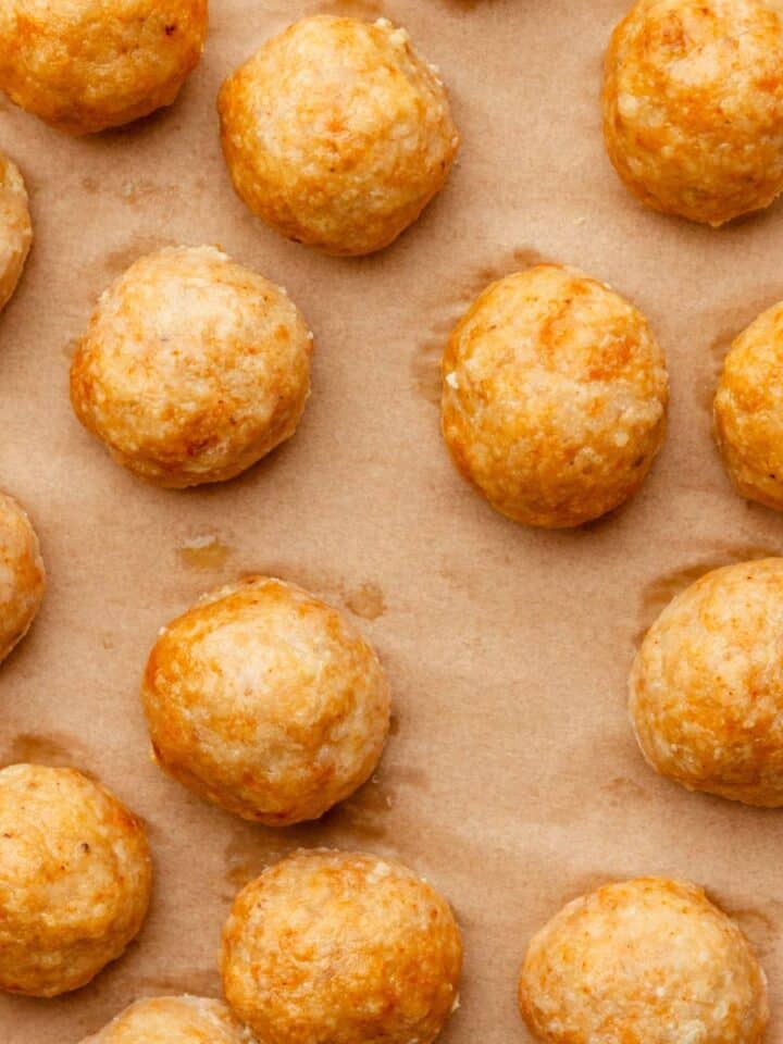 Golden brown meatballs.