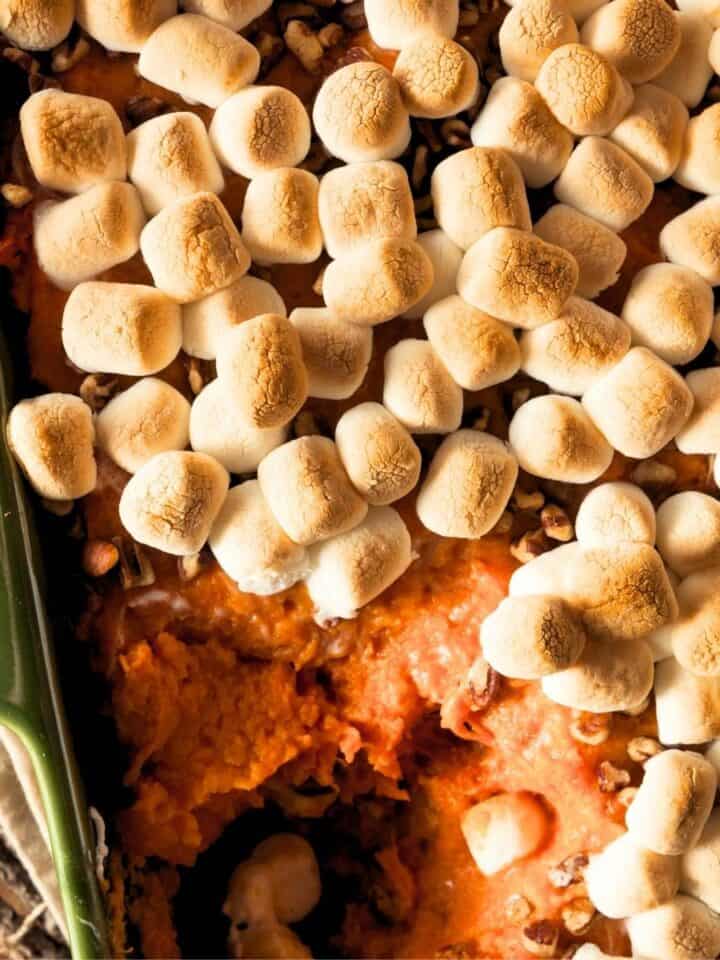 sweet potato casserole with marshmallows.
