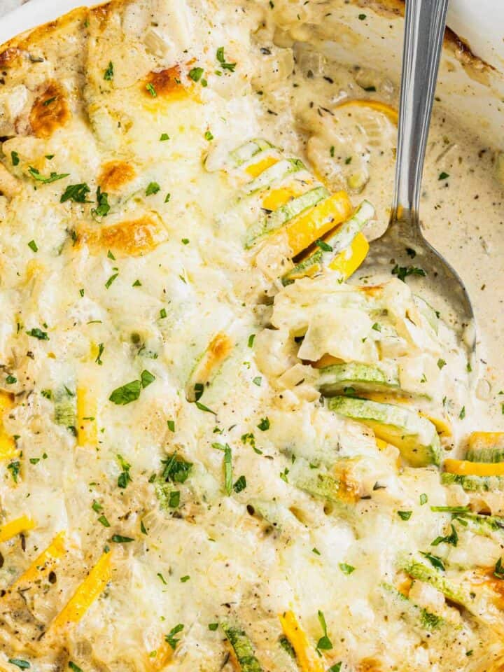 yellow and green zucchini casserole.