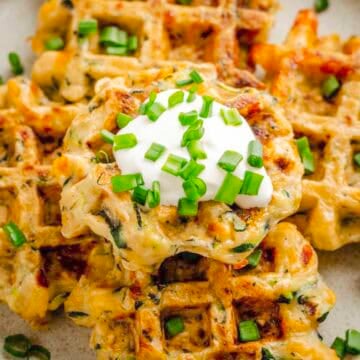 Healthy Cheesy Zucchini Waffles.